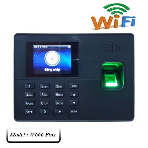 Máy chấm công vân tay thẻ kết nối WIFI W666 Plus